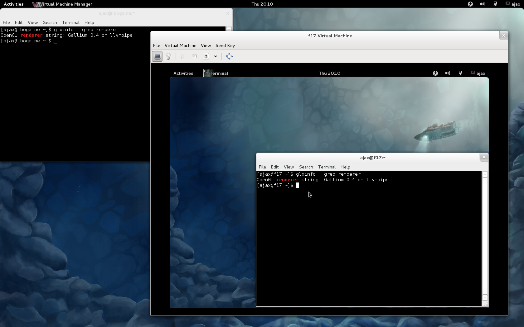 GNOME Shell running in a KVM